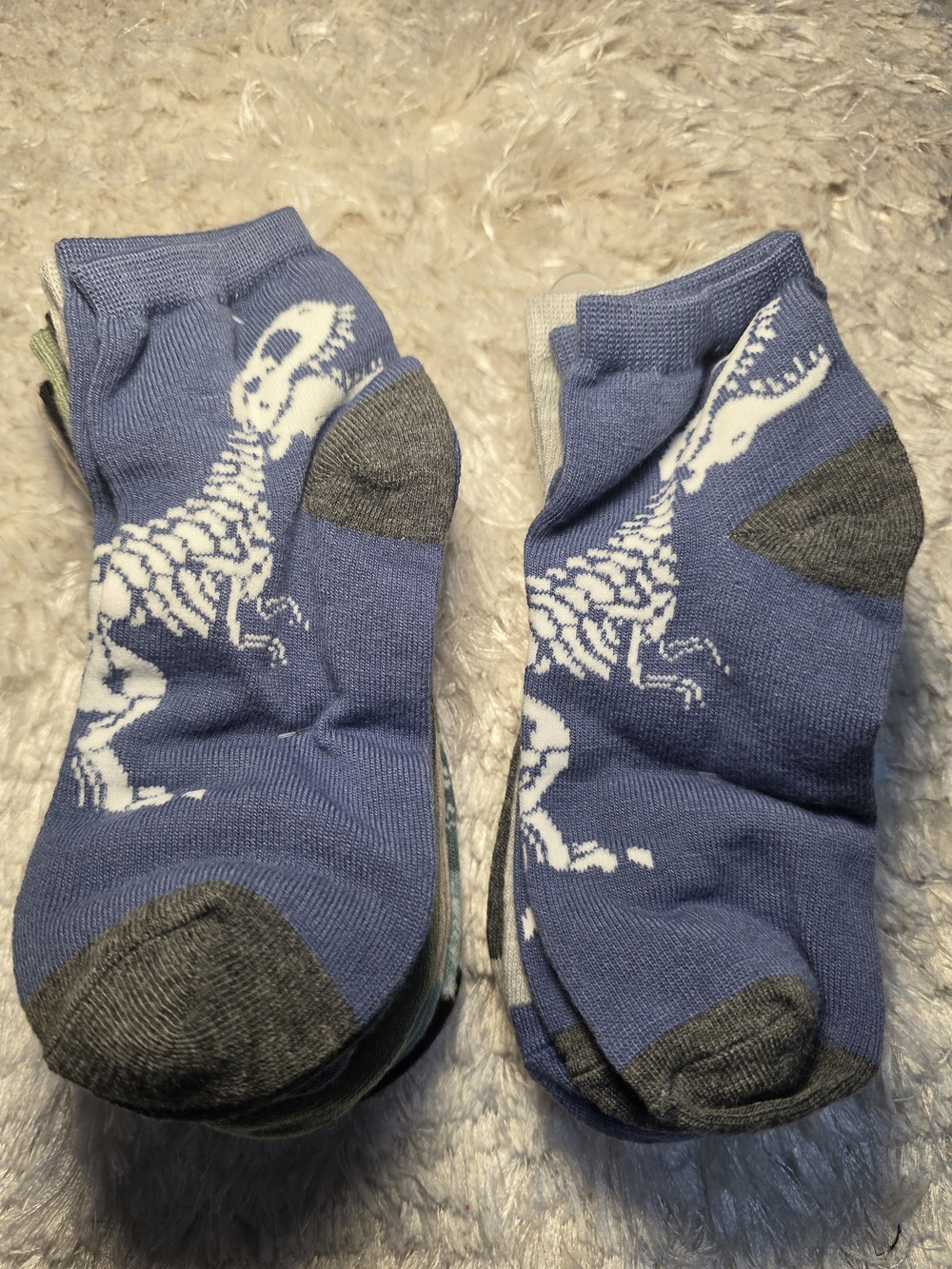 Cat & Jack Kid's Ankle‎ Socks - Mixed Teal & Tan Pack 9-2 1/2 - Picture 3 of 3